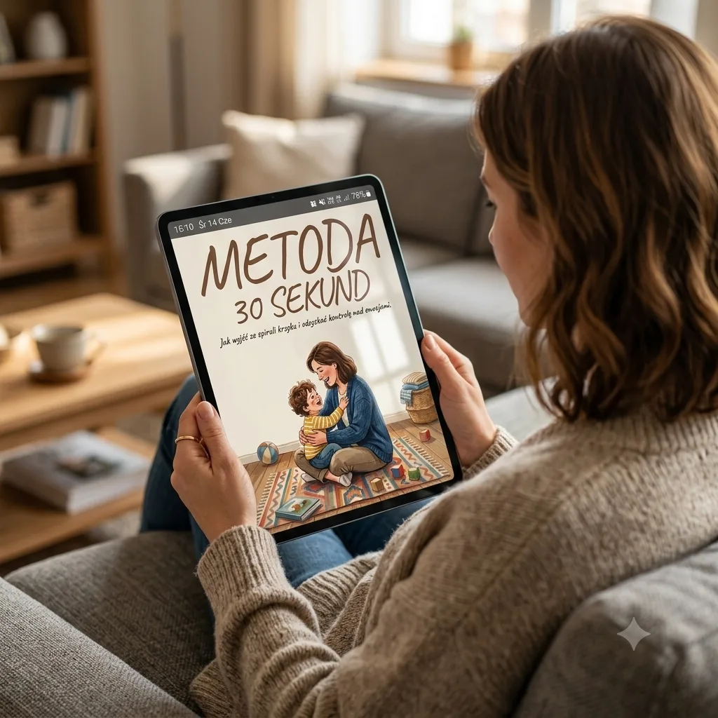 Mama czyta Metodę 30 Sekund na tablecie